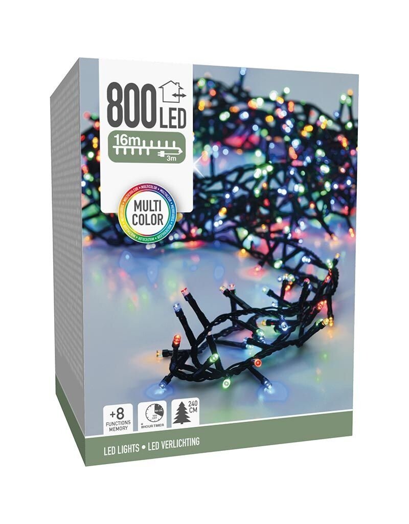 Microcluster - 800 led - 16m - multicolor - Timer - Lichtfuncties - Geheugen - Buiten