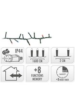 Microcluster - 800 led - 16m - multicolor - Timer - Lichtfuncties - Geheugen - Buiten