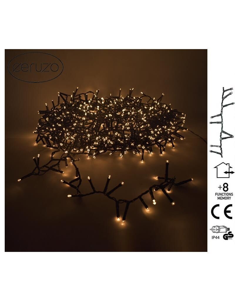 Ceruzo Micro Cluster - 400 LED - 8 meter - 8 Lichtfuncties + Geheugen - extra warm wit