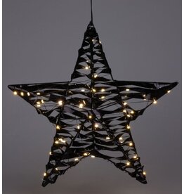 Verlichte Kerstster - Zwart - 40 cm - 60 led