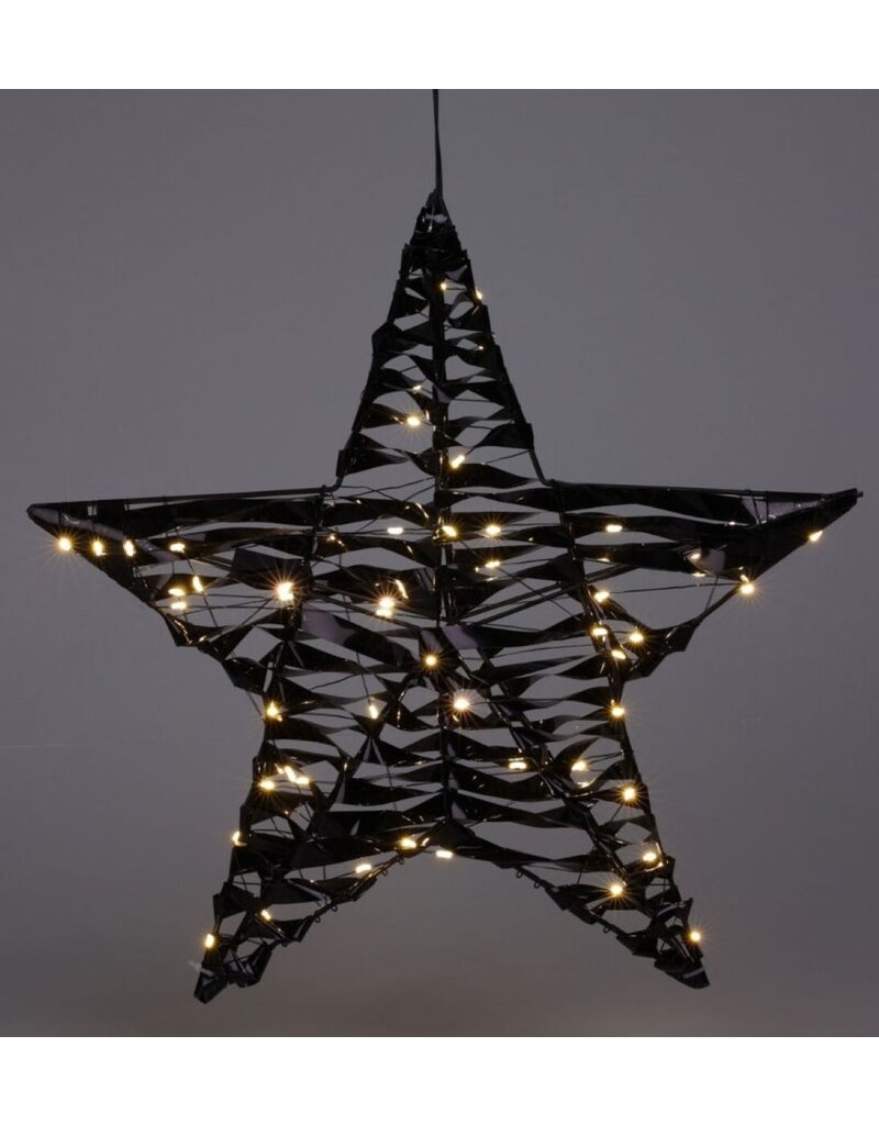 Verlichte Kerstster - Zwart - 40 cm - 60 led