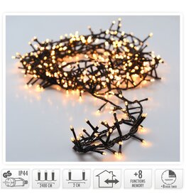 Microcluster - 1200 led - 24m - extra warm wit - Timer - Lichtfuncties - Geheugen - Buiten