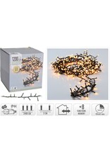 Microcluster - 1200 led - 24m - extra warm wit - Timer - Lichtfuncties - Geheugen - Buiten
