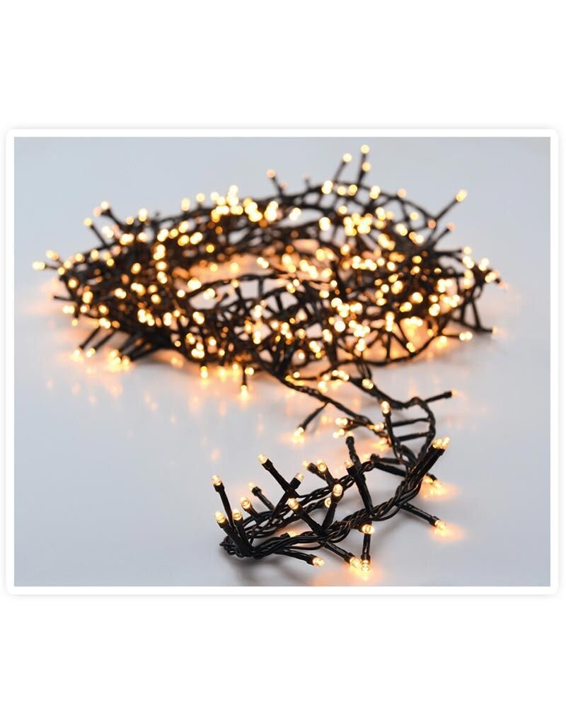 Microcluster - 1200 led - 24m - extra warm wit - Timer - Lichtfuncties - Geheugen - Buiten
