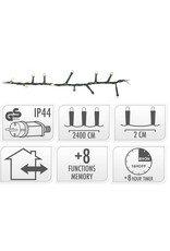 Microcluster - 1200 led - 24m - extra warm wit - Timer - Lichtfuncties - Geheugen - Buiten