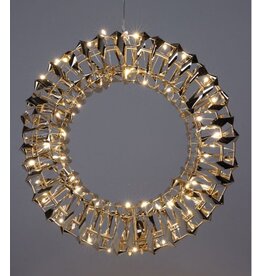 Verlichte Krans - Goud - 30 cm - 50 led
