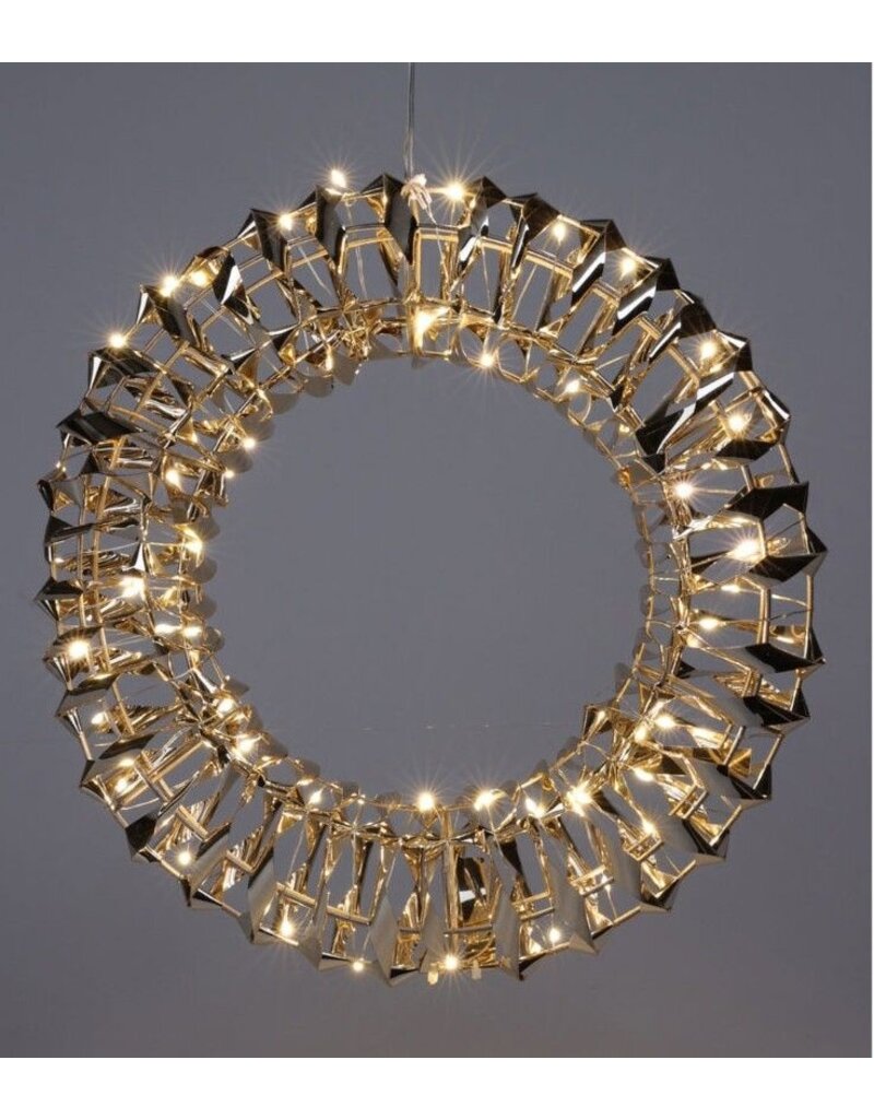 Verlichte Krans - Goud - 30 cm - 50 led