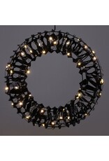 Verlichte Krans - Zwart - 30 cm - 50 led