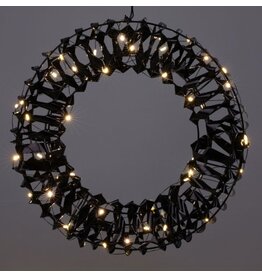 Verlichte Krans - Zwart - 30 cm - 50 led
