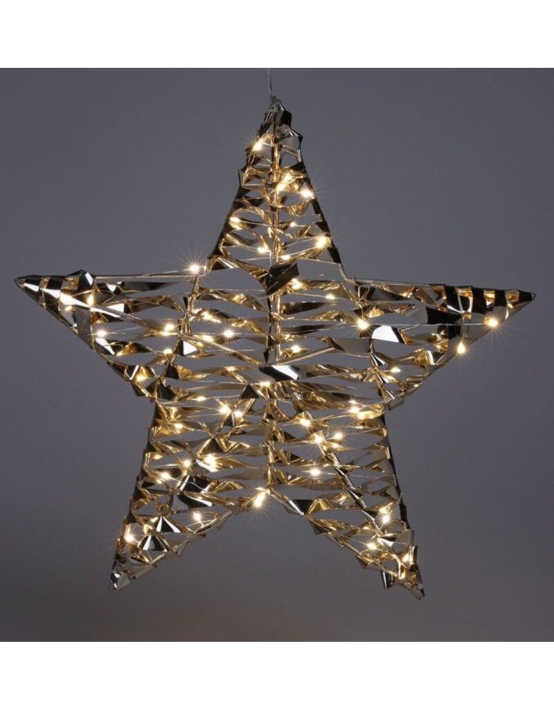 Verlichte Kerstster - Goud - 40 cm - 60 led