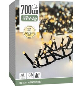 Microcluster - 700 led - 14m - two tone romantic - Timer - Lichtfuncties - Geheugen - Buiten