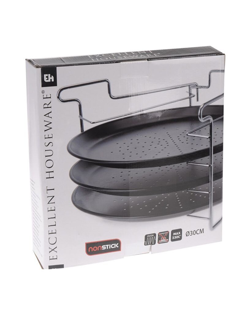 Excellent Houseware Pizzabakset - 4 delig - non-stick