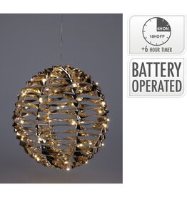 Verlichte Bal - Goud - 25 cm - 60 led