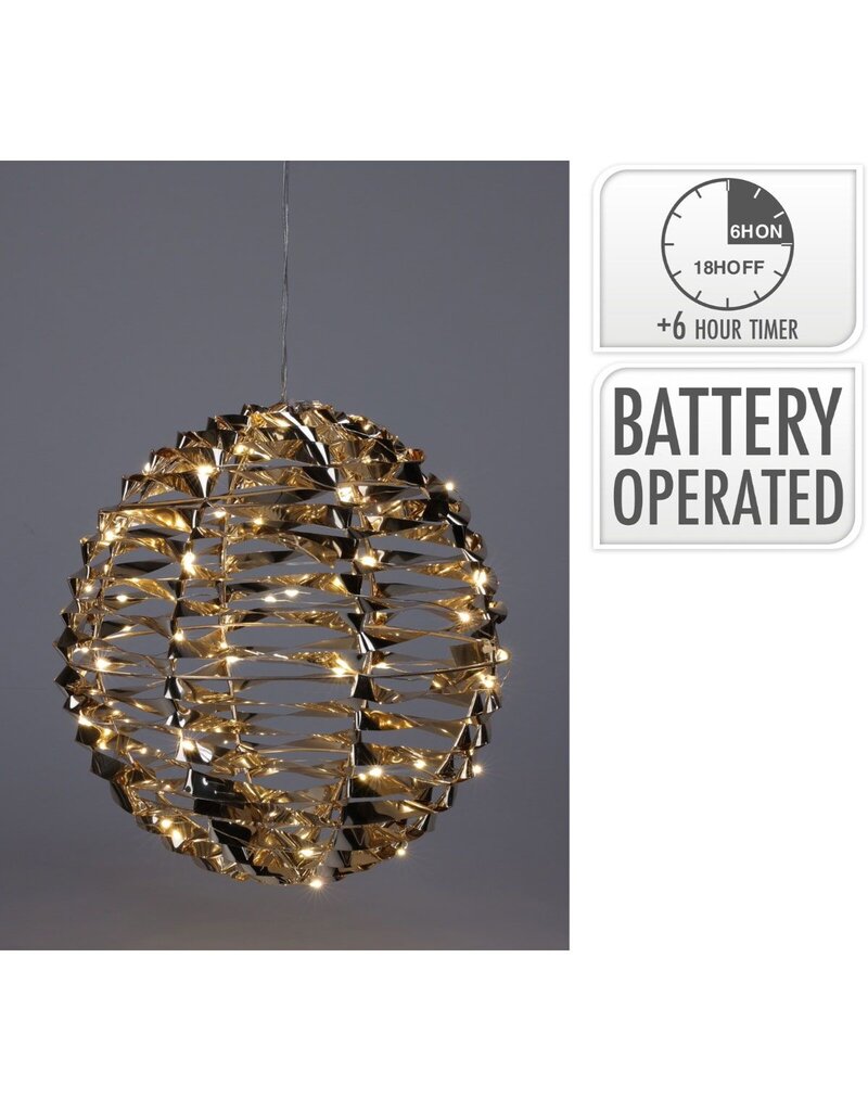 Verlichte Bal - Goud - 25 cm - 60 led