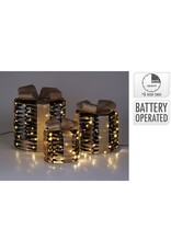 Kerstgifts met Verlichting - 3 stuks - zwart
