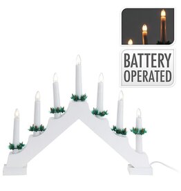 Kaarsenbrug hout - 7LED - met timer