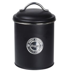 Excellent Houseware Voorraadbussen Klassiek zwart - set van 3 stuks