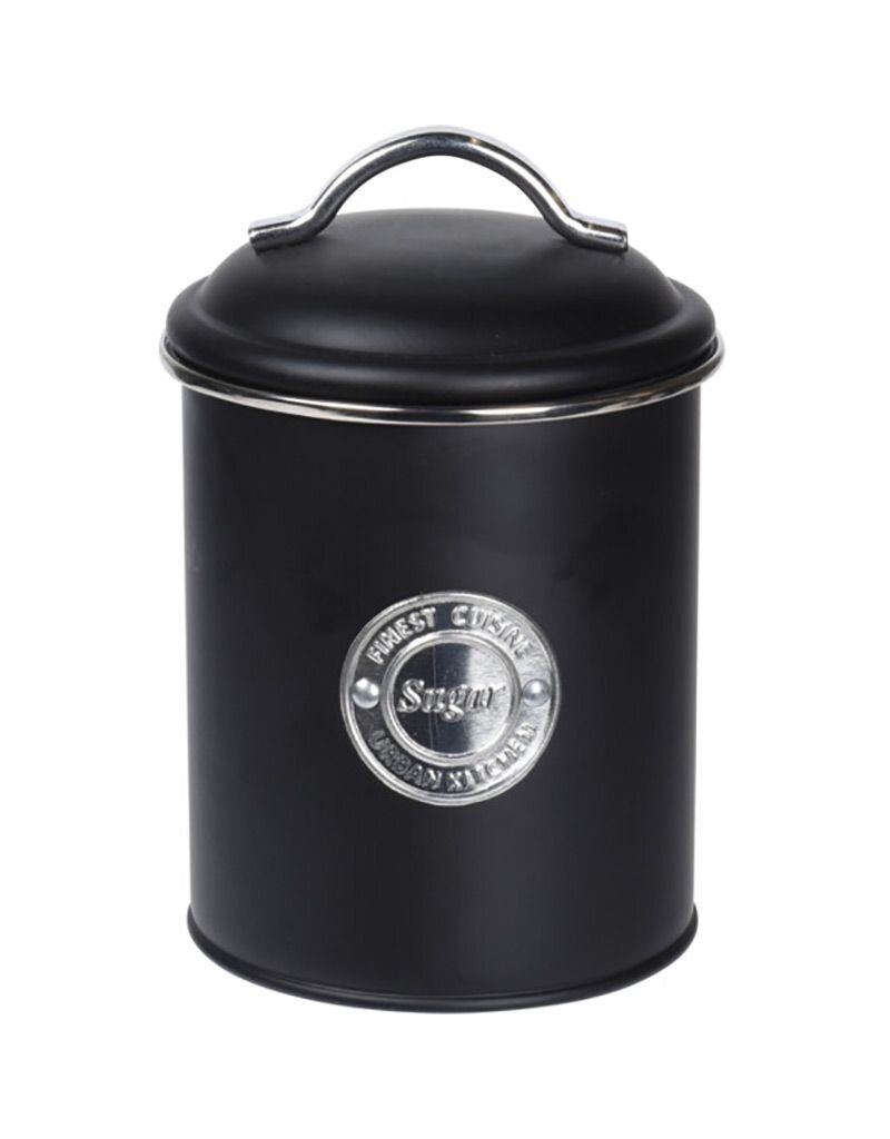 Excellent Houseware Voorraadbussen Klassiek zwart - set van 3 stuks