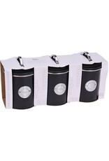 Excellent Houseware Voorraadbussen Klassiek zwart - set van 3 stuks