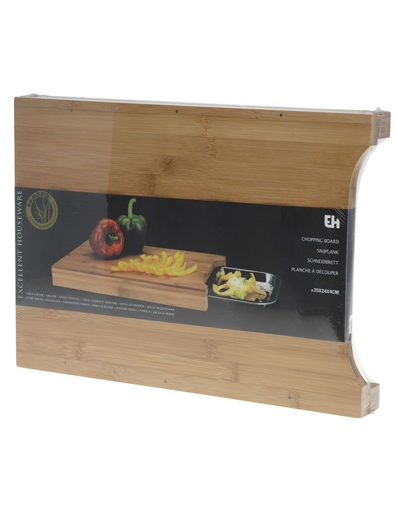 Excellent Houseware Bamboe snijplank met opvangbak