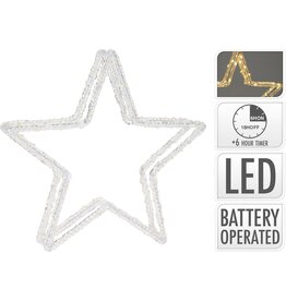 Kerstverlichting Kerstster - 80 led - 32 cm - Timer - op batterijen - buiten en binnen