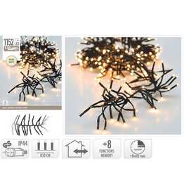 Clusterverlichting - 1152 LED - 8.5m - Timer - Lichtfuncties - warm wit