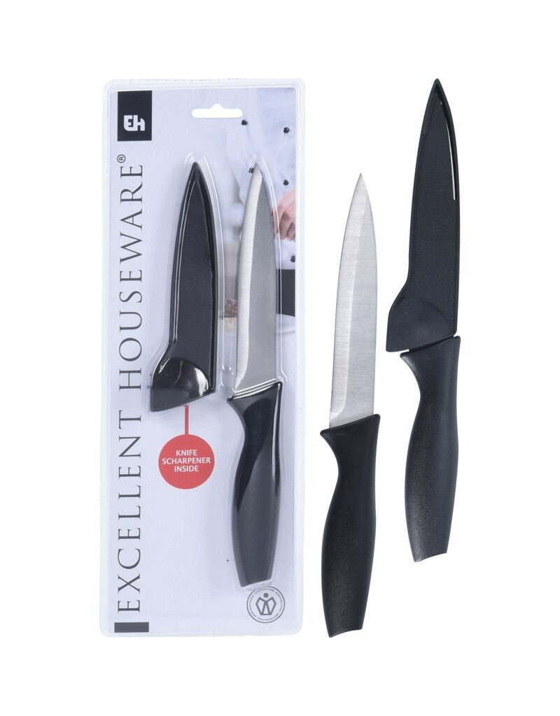 Excellent Houseware Keukenmes - incl. houder en slijper