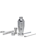 Cocktailset RVS - 5-delig - Cocktailshaker - Lepel - Klopper - Maatbeker - IJstang