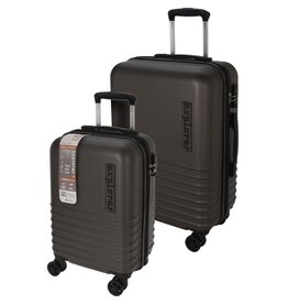 Explorer Kofferset - 2 Delig - 36L Handbagage + 60L Ruimbagage - TSA Slot - Expandable -Donkergrijs
