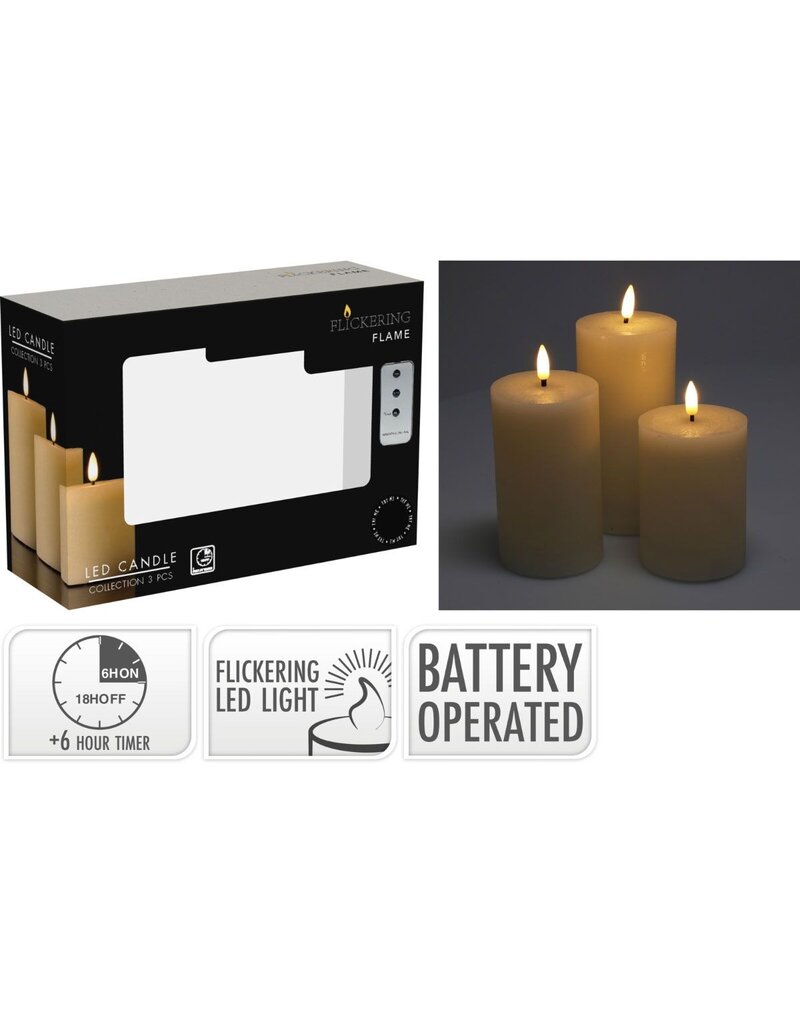 Ledkaarsen met Afstandsbediening - Timer - Ivoorkleur