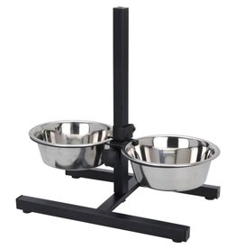Dogs Collection H-Standaard met 2 RVS Voerbakken - 19 cm