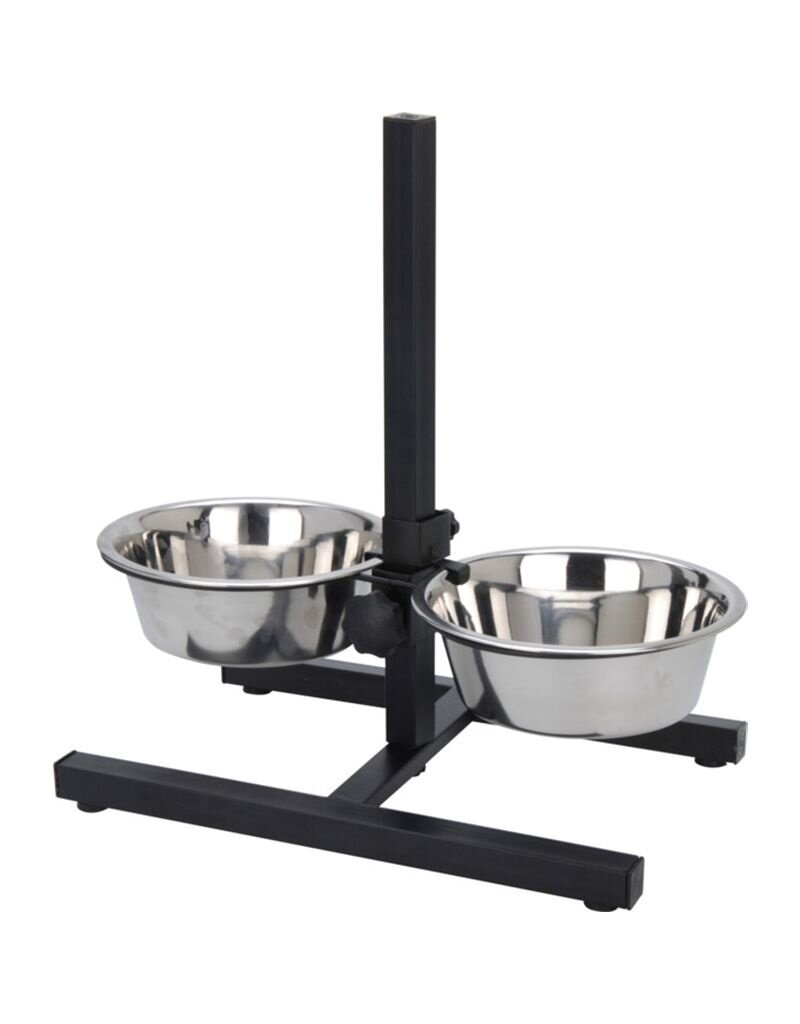 Dogs Collection H-Standaard met 2 RVS Voerbakken - 19 cm