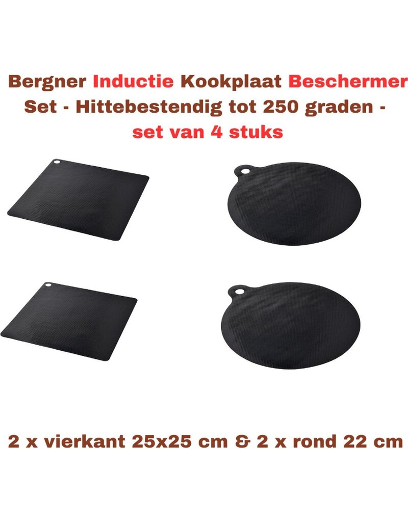Bergner Inductie Beschermer Set - Hittebestendig tot 250 graden - set van 4 stuks
