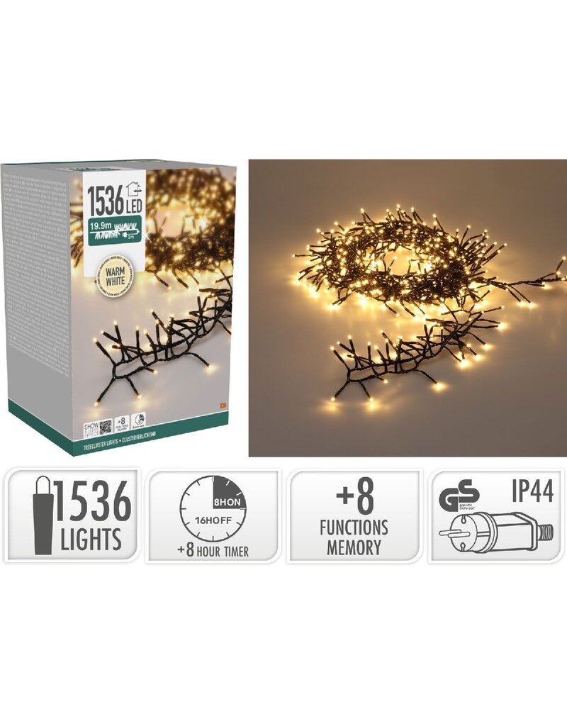S.I.A. Treecluster Kerstboomverlichting - 1536led - warm wit