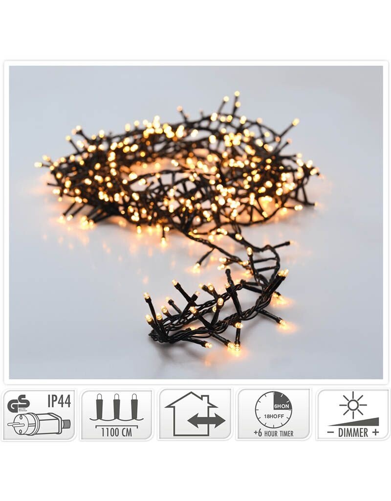 Micro Cluster 560 LED - 11m - met timer en dimmer - extra warm wit