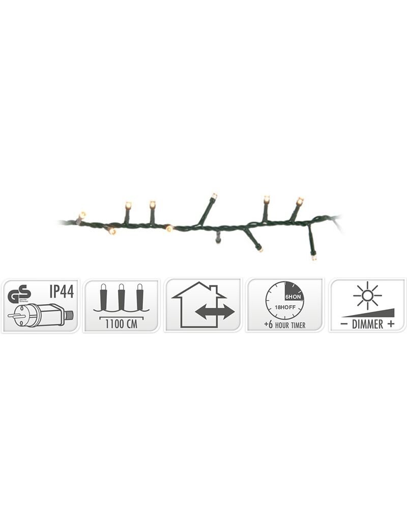 Micro Cluster 560 LED - 11m - met timer en dimmer - extra warm wit