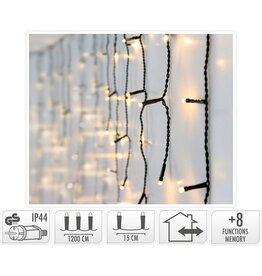 IJspegel verlichting - 360 LED - 12 meter - warm wit - 8 lichtfuncties + geheugen