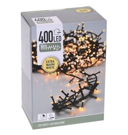 Micro Cluster 400 LED - 8m - met timer en dimmer - extra warm wit