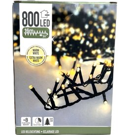 Microcluster - 800 led - 16m - two tone romantic - Timer - Lichtfuncties - Geheugen - Buiten