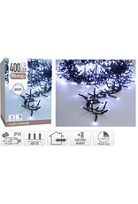 Maxi Cluster Kerstverlichting - 400 led - 6m - wit - Timer - Lichtfuncties - Geheugen - Buiten