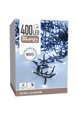 Maxi Cluster Kerstverlichting - 400 led - 6m - wit - Timer - Lichtfuncties - Geheugen - Buiten