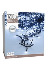 Maxi Cluster Kerstverlichting - 1200 led - 18m - wit - Timer - Lichtfuncties - Geheugen - Buiten
