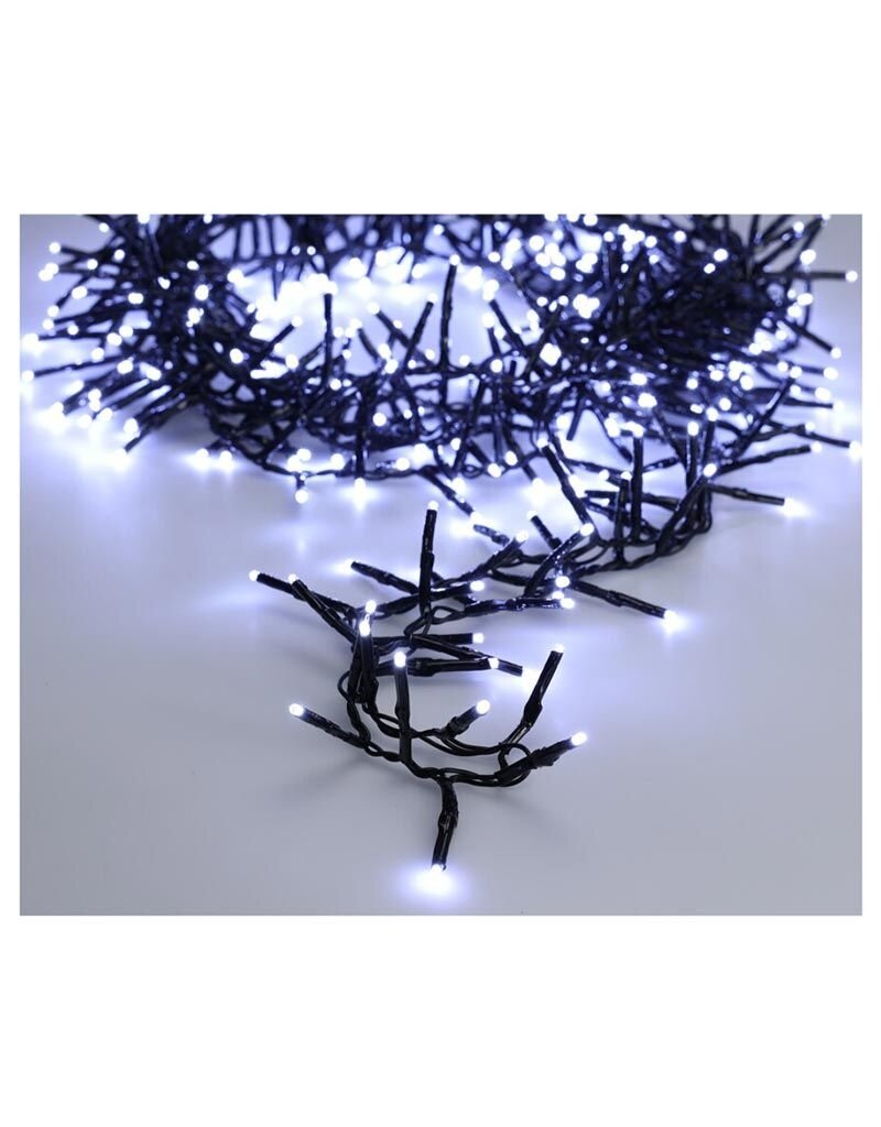 Maxi Cluster Kerstverlichting - 1200 led - 18m - wit - Timer - Lichtfuncties - Geheugen - Buiten
