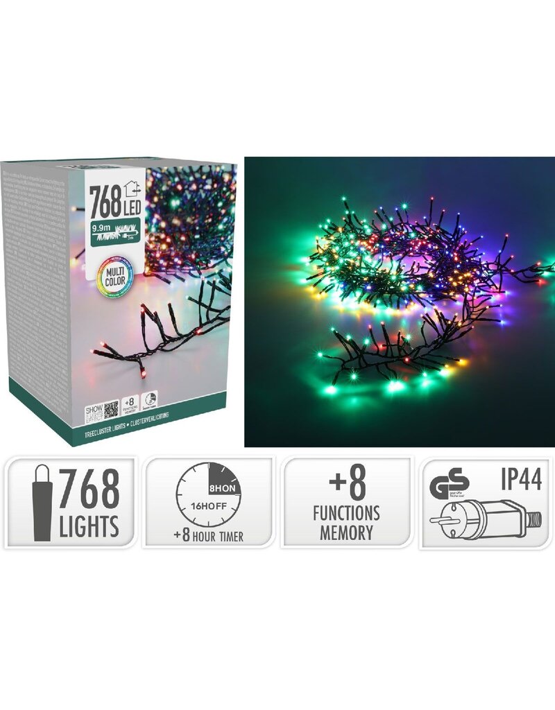 S.I.A. Treecluster Kerstboomverlichting - 768led - multicolor
