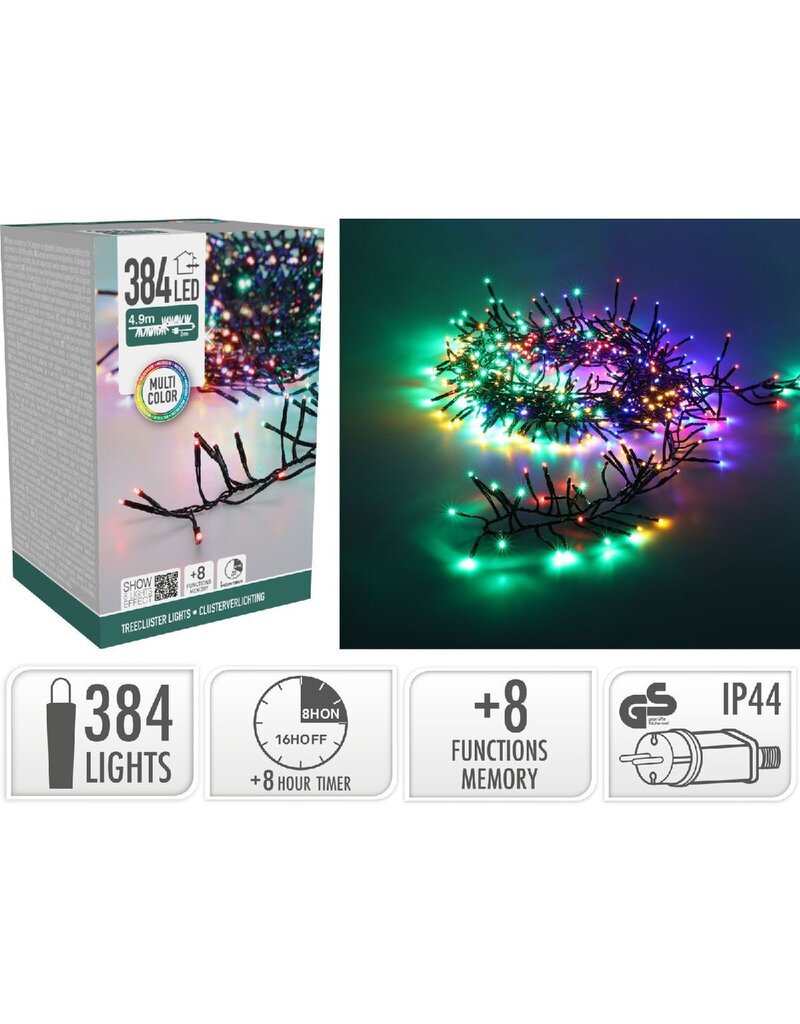 S.I.A. Treecluster Kerstboomverlichting - 384led - multicolor