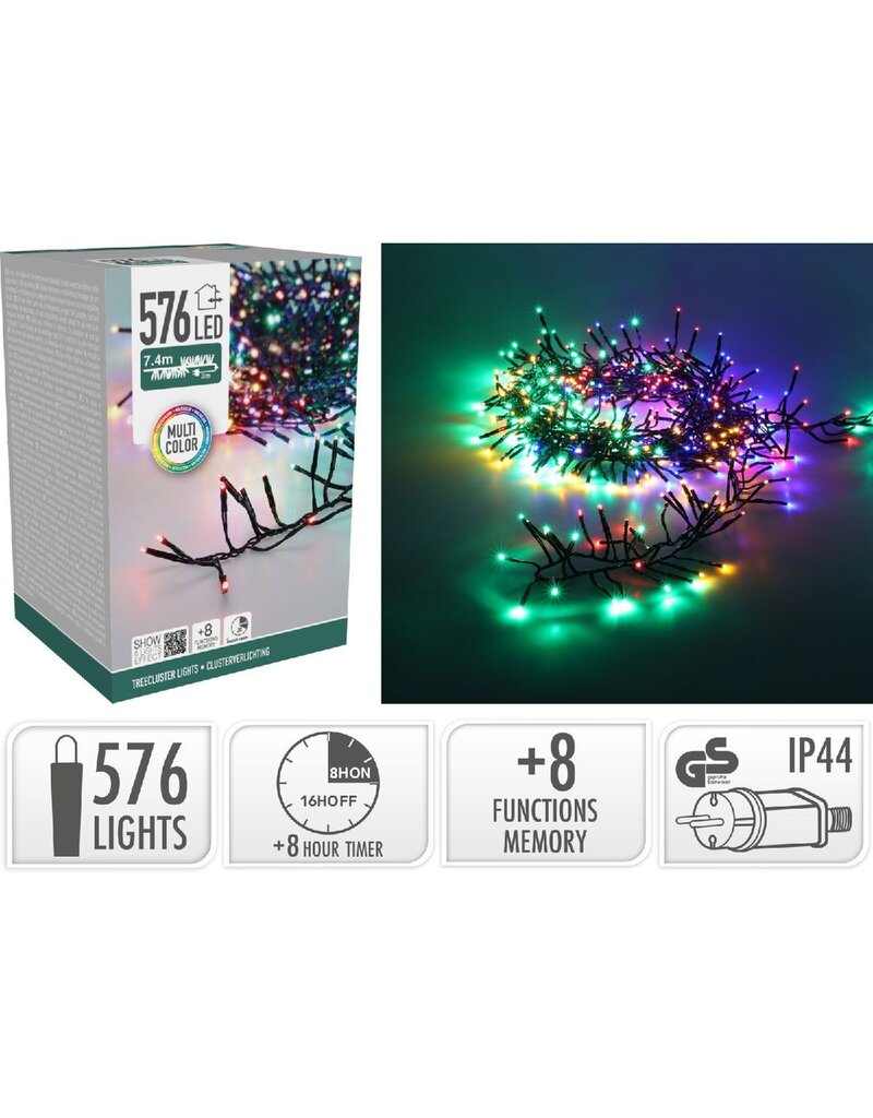 S.I.A. Treecluster Kerstboomverlichting - 576led - multicolor