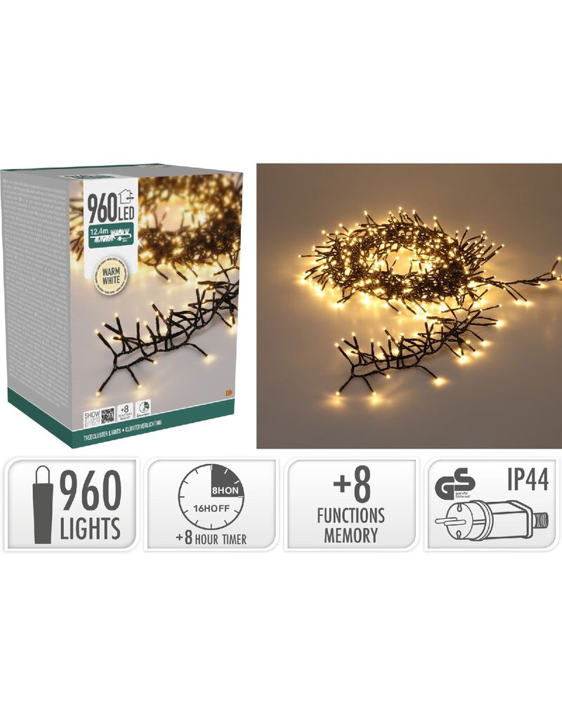 S.I.A. Treecluster Kerstboomverlichting - 960led - warm wit