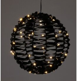 Verlichte Bal - Zwart - 25 cm - 60 led