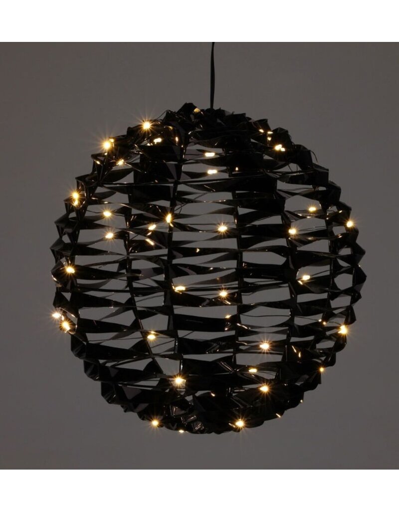 Verlichte Bal - Zwart - 25 cm - 60 led