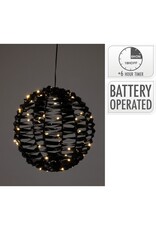 Verlichte Bal - Zwart - 25 cm - 60 led